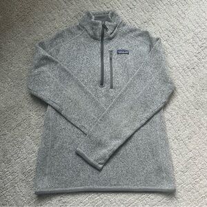 Patagonia Men’s Light GrayBetter Sweater Quarter Zip Size Medium